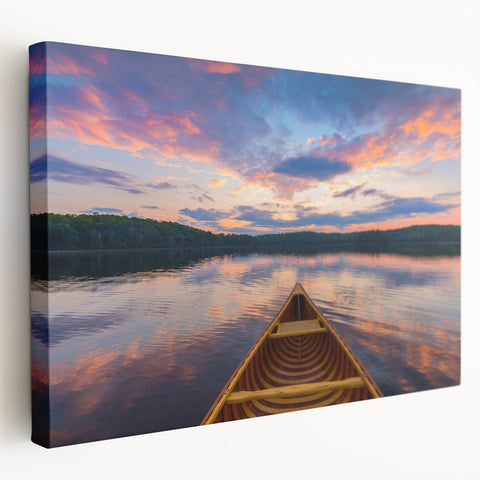 Large canvas print depicting a serene Ontario landscape with muted earth tones, ideal for kitchen wall art.
