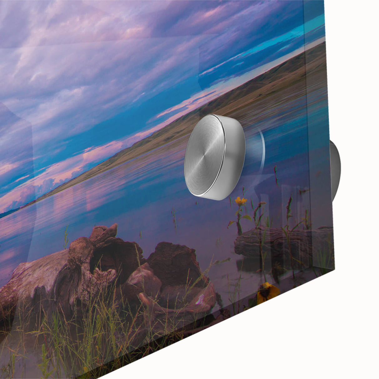 Large abstract wall art depicting Saskatchewan scenery in muted earth tones on acrylic glass, suitable for dining room art.