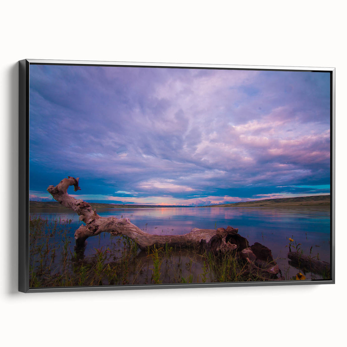 Black and white landscape art painting of Saskatchewan on framed canvas, ideal for bedroom wall decor.