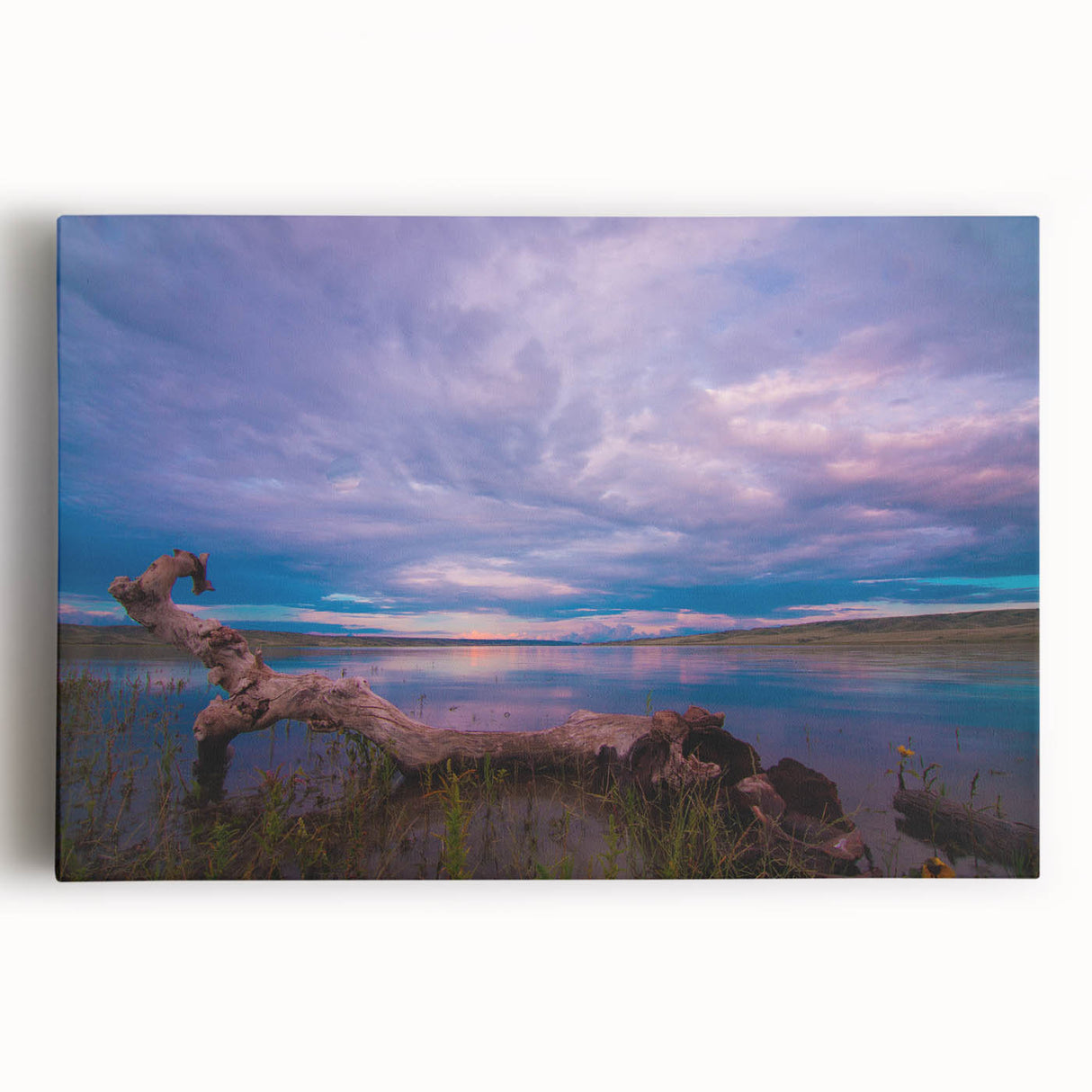 Black and white photograph of Saskatchewan scenery on large stretched canvas, suitable for kitchen wall art.
