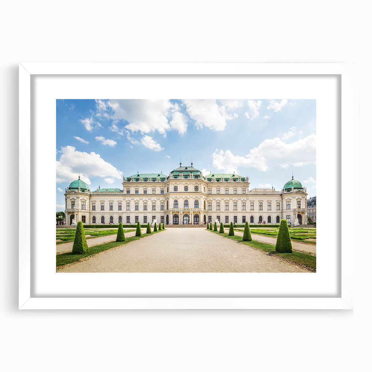 Textured abstract art print of a European landscape in muted earth tones, framed with a white mat, ideal for bedroom art.