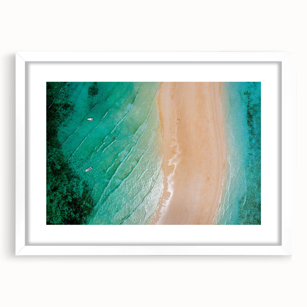 Extra large framed abstract art print depicting a textured Madagascar landscape in muted earth tones.