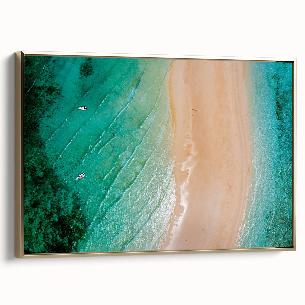 Framed canvas landscape art paintings depicting Madagascar scenery with vibrant colors on black background.