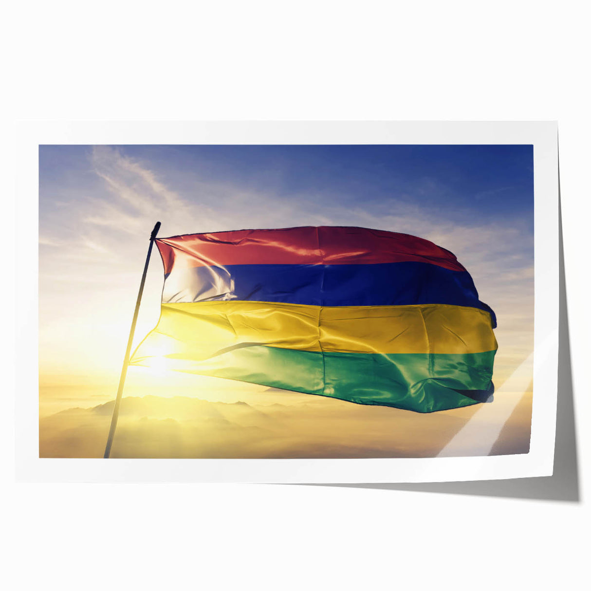 Extra large rolled print of a Mauritian landscape with vibrant greenery, great for art wall dining room.