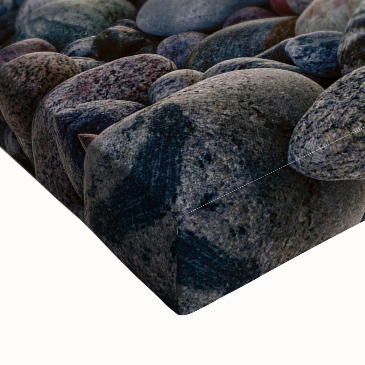 Black and white landscape art painting on stretched canvas depicting rugged Newfoundland scenery, ideal for bedroom wall art.