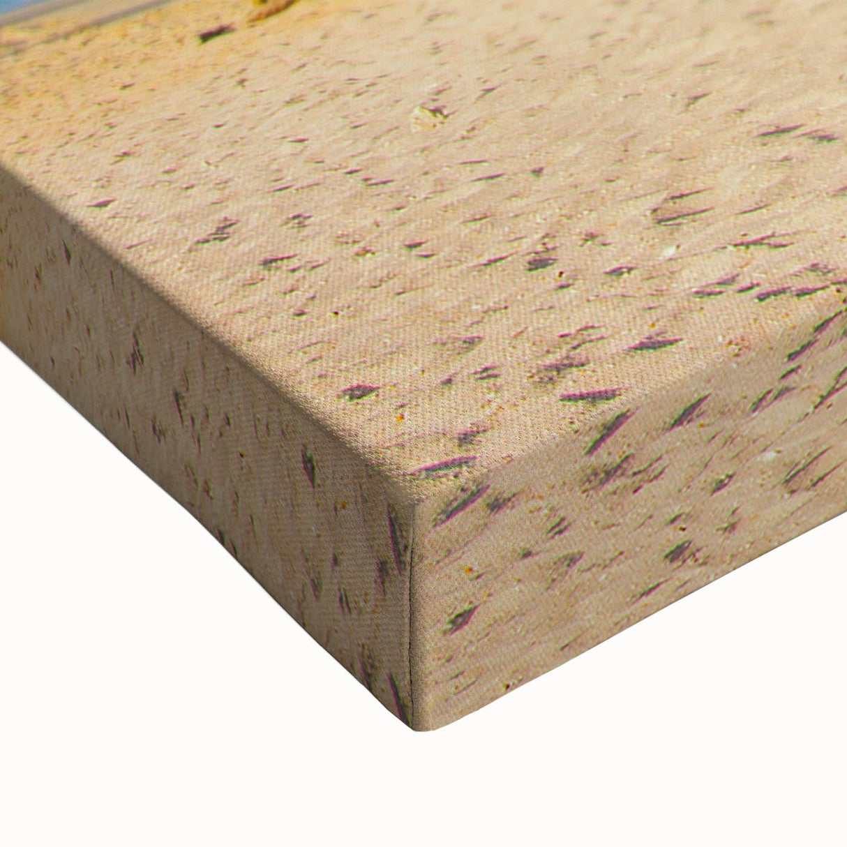 Black and white landscape art painting of a serene Caribbean beach on a large stretched canvas, ideal for bedroom wall art.