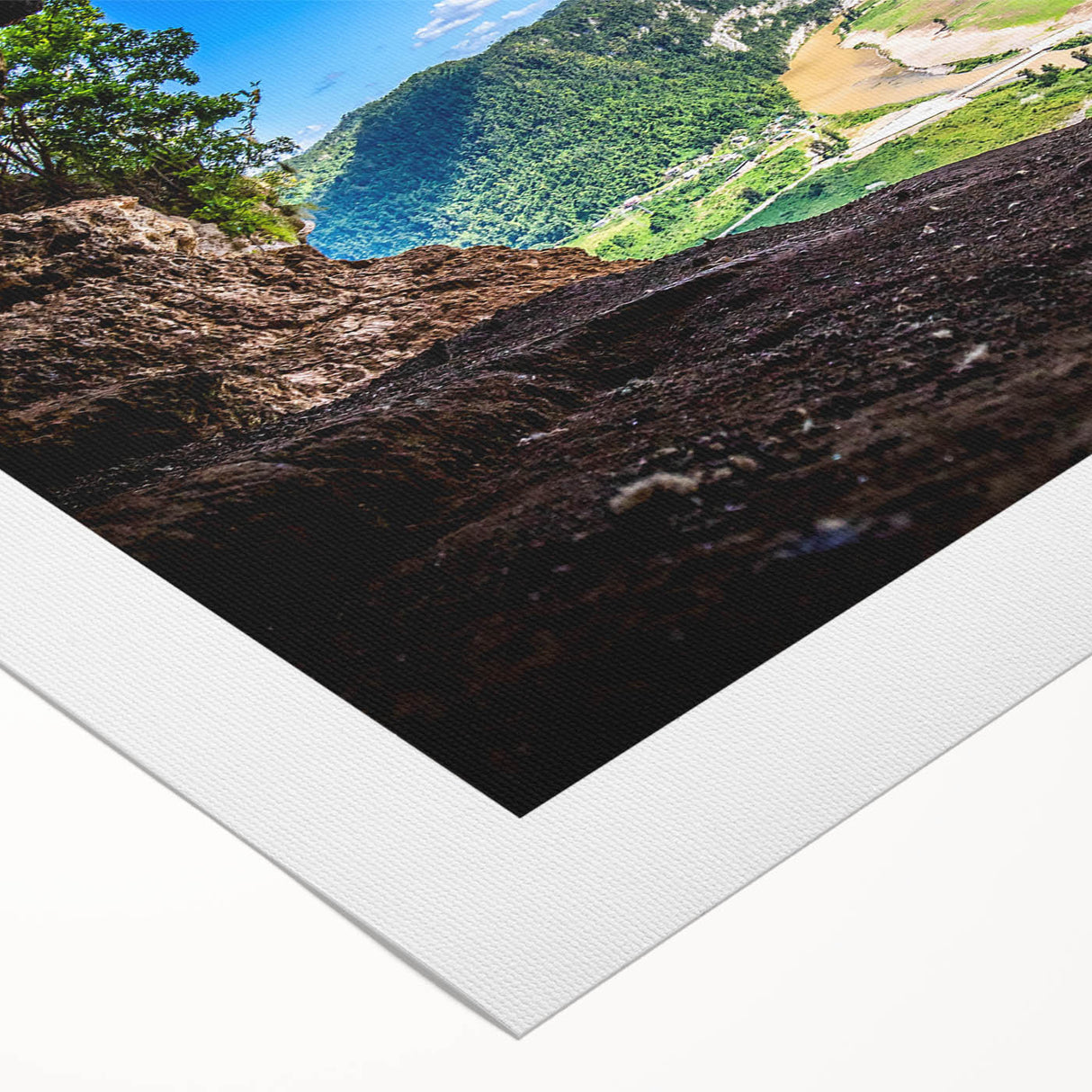 Art deco poster featuring a vibrant Caribbean Puerto Rican scenery on rolled canvas, ideal for dining room wall art.