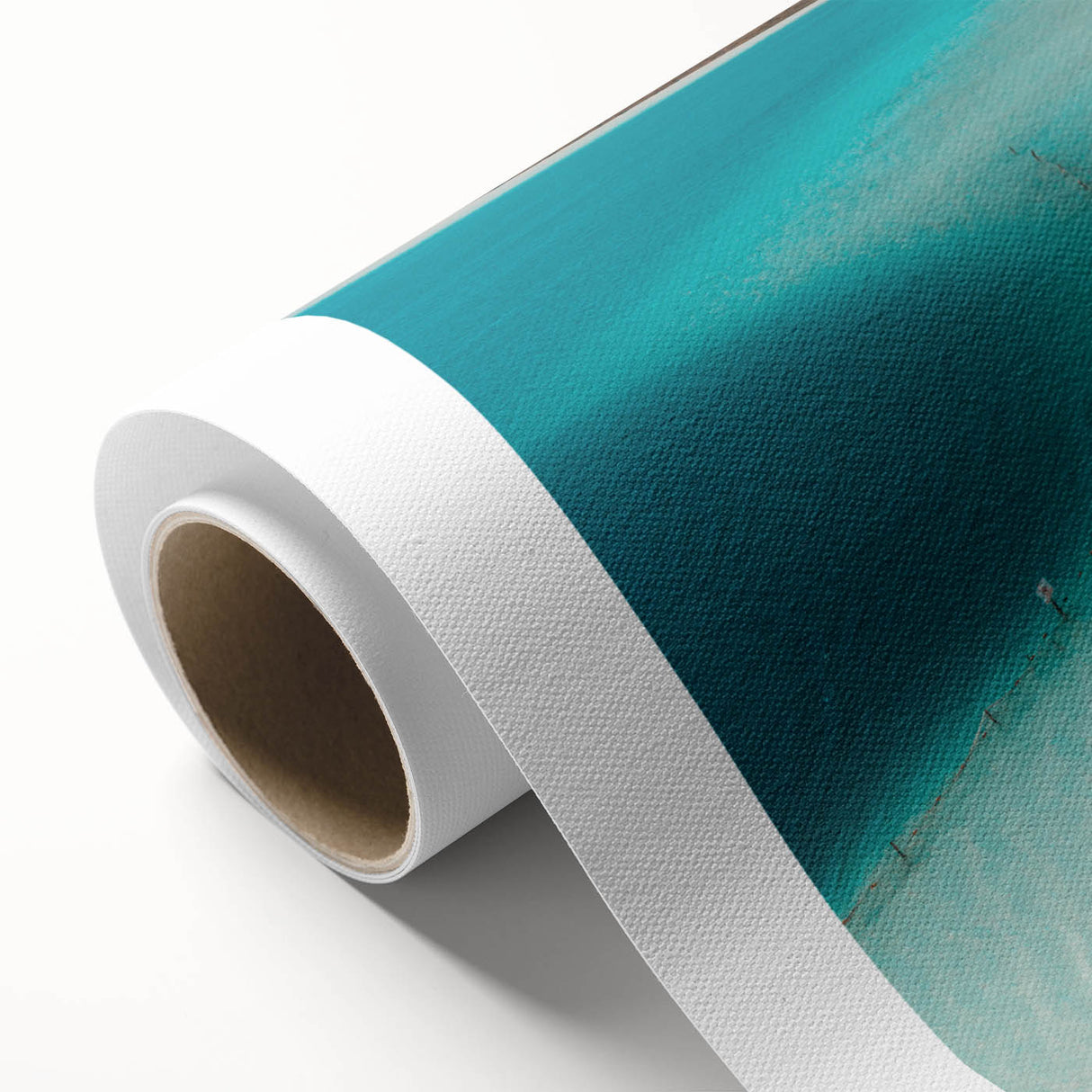 Art deco poster of Quintana Roo scenery on rolled canvas, featuring pastel shades, ideal for nursery wall art.