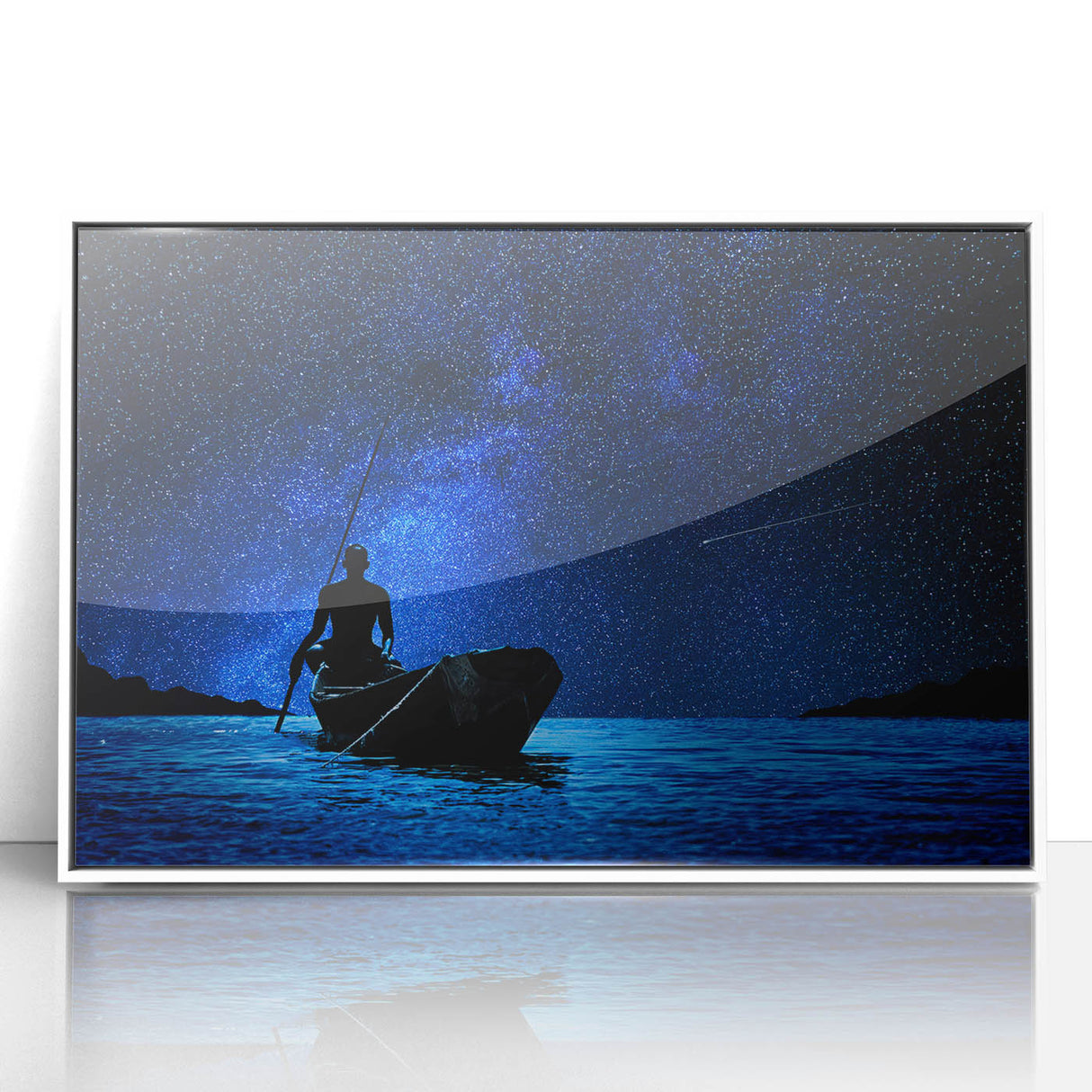 Mid-century modernist art depicting the Mali scenery in a framed acrylic print with soft earth tones.