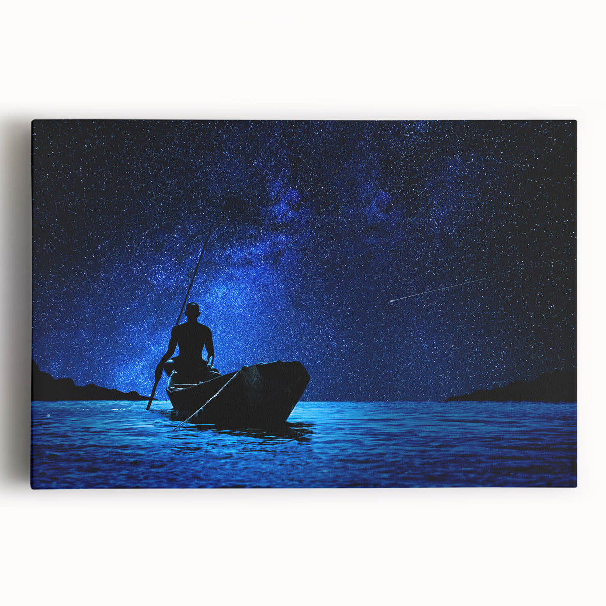 A black and white photograph of an African savannah on a large stretched canvas, suitable for kitchen wall art.