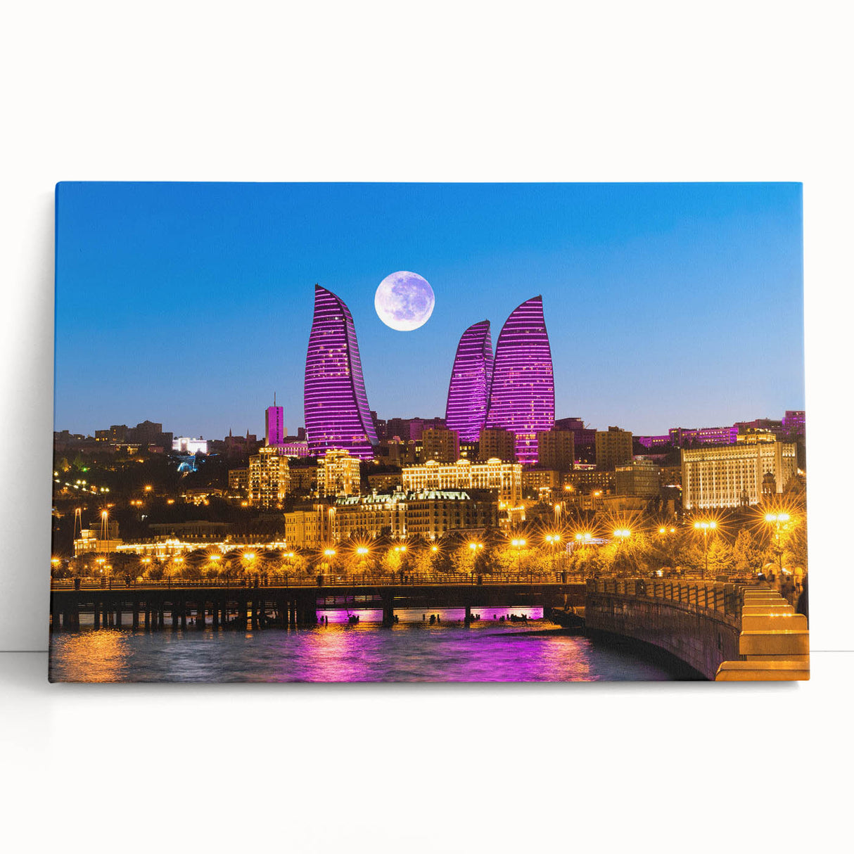 Black and white stretched canvas of an Azerbaijani landscape, ideal for kitchen wall art or bedroom ambiance.