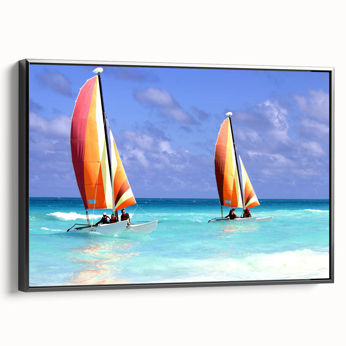 Black and white framed canvas of a vintage Barbados landscape, ideal for bedroom wall art.
