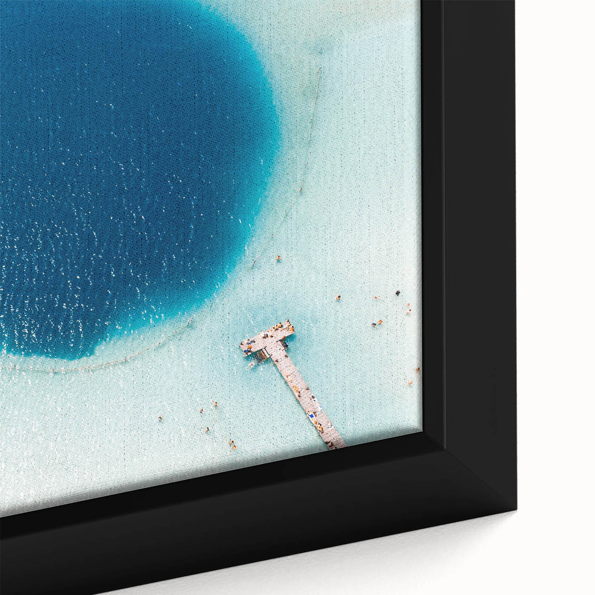Extra large framed canvas depicting a textured, colorful Mexican Quintana Roo landscape, ideal for living room decor.