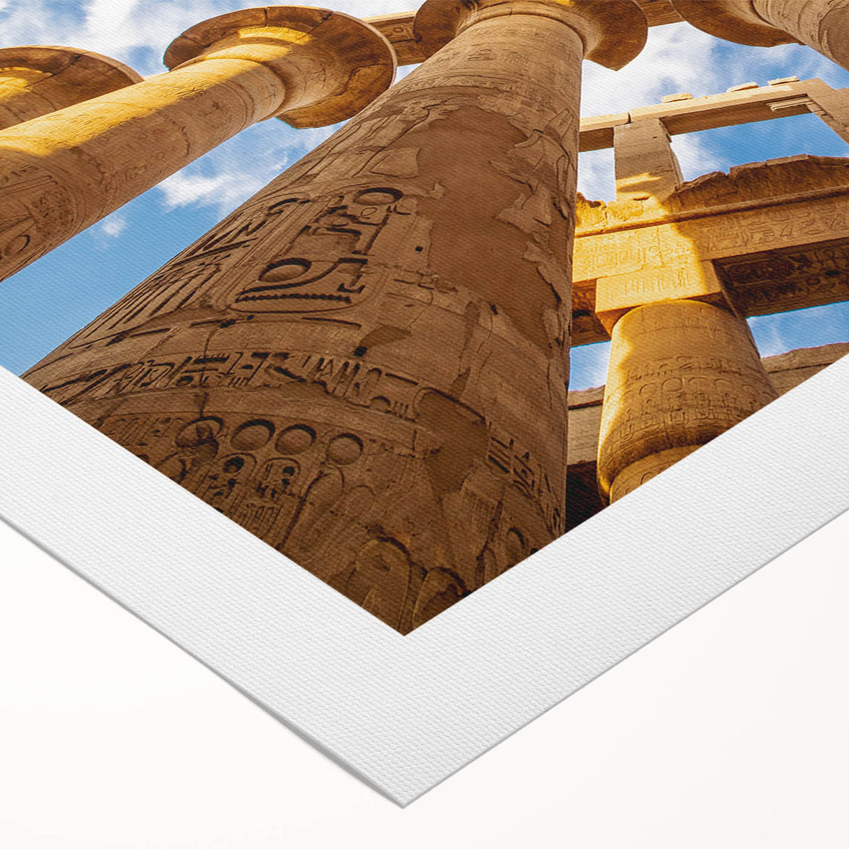 Art deco poster of an Egyptian landscape in muted earth tones on rolled canvas, suitable for dining room walls.