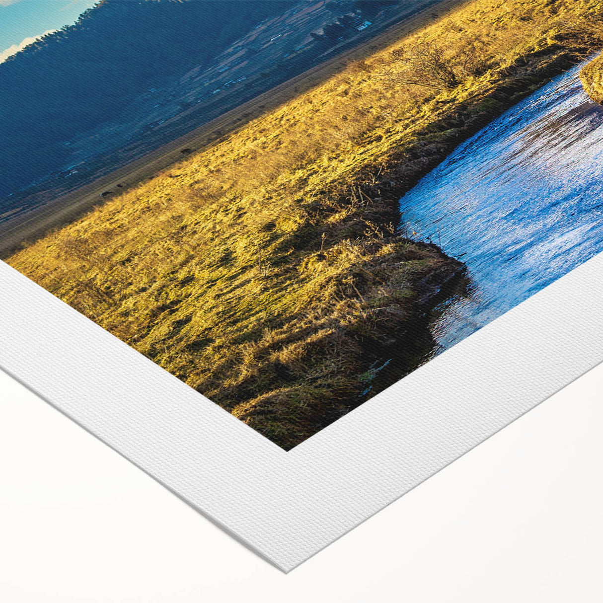 Art deco poster of a serene Bhutanese landscape in soft earth tones on rolled canvas, suitable for dining room decor.