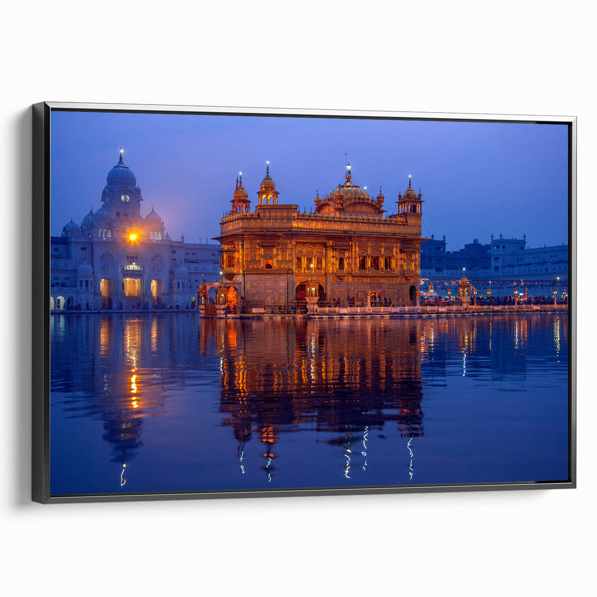 Black and white framed canvas of a vintage Indian landscape, ideal for bedroom wall decor.