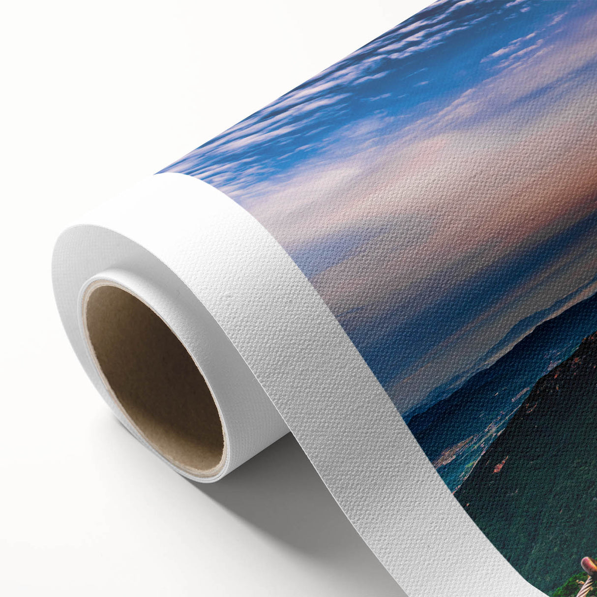 Art Deco poster featuring a serene Korean landscape in pastel shades on rolled canvas, ideal for nursery wall art.