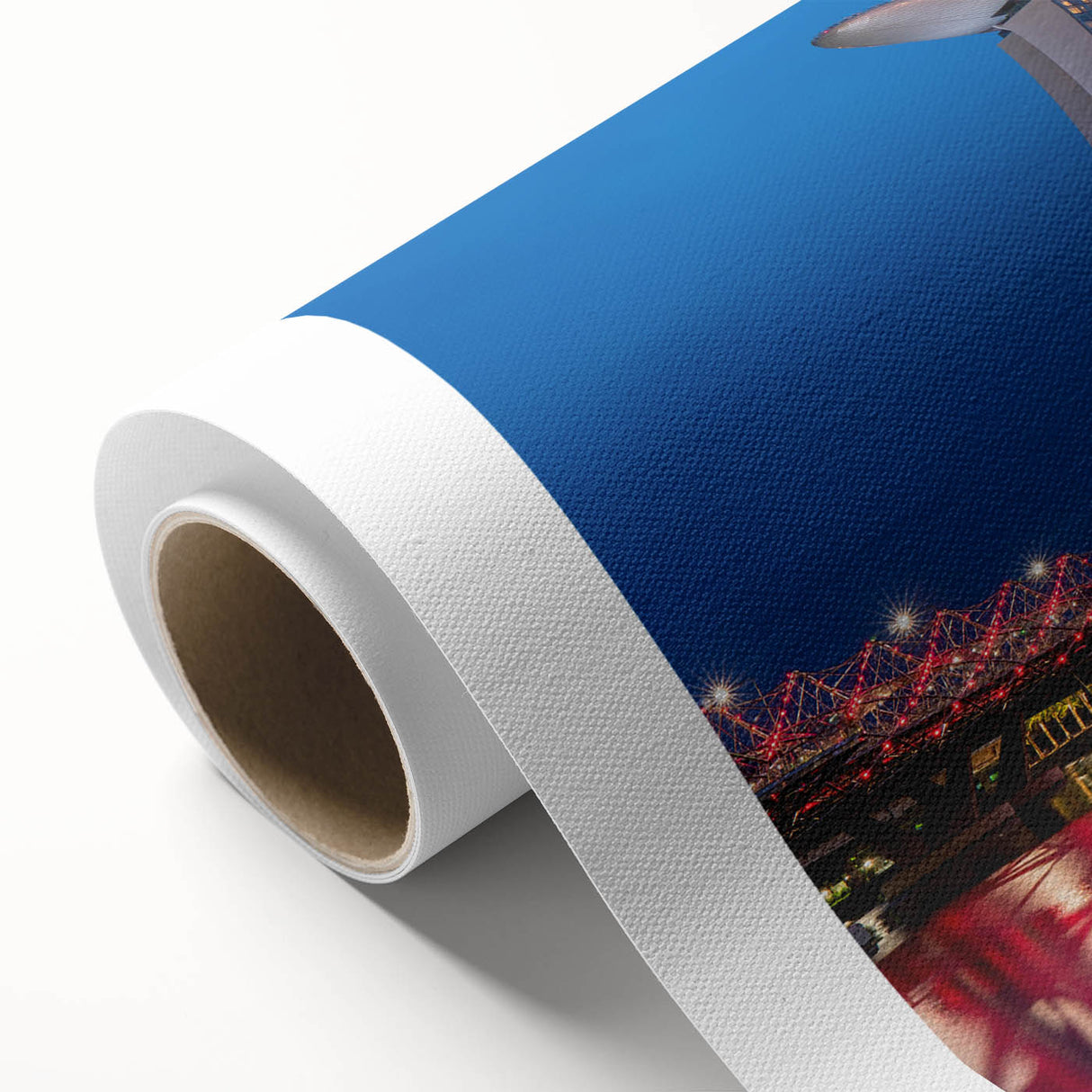 Art Deco poster of Singapore skyline in pastel shades on rolled canvas, ideal for nursery wall art.