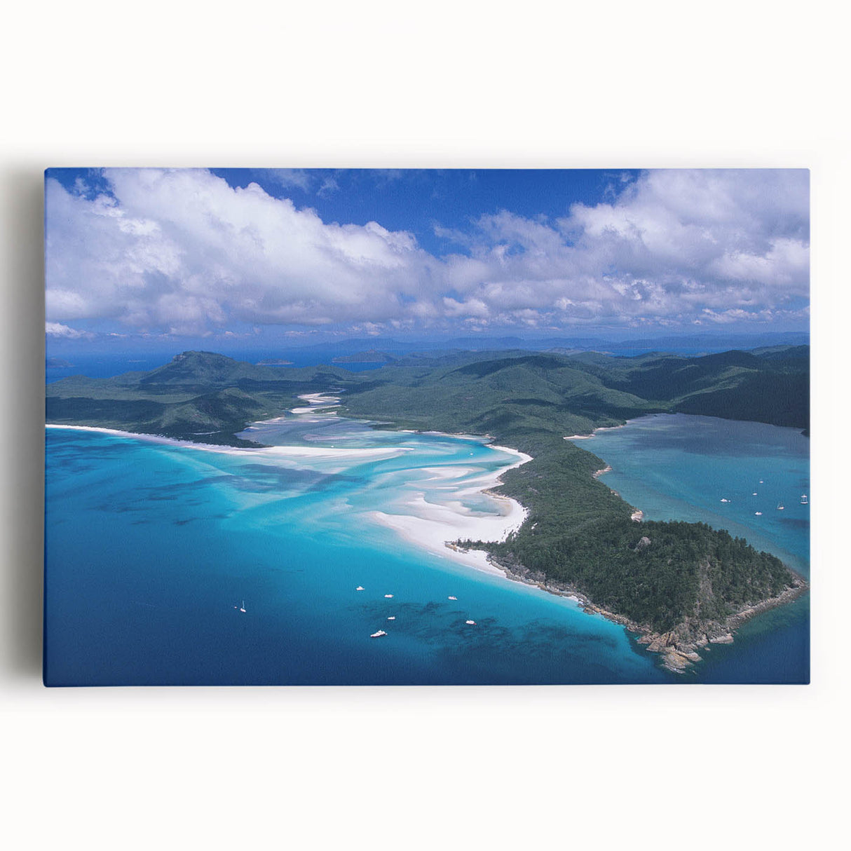 Black and white stretched canvas of Queensland scenery, ideal for kitchen wall art or bedroom ambiance.