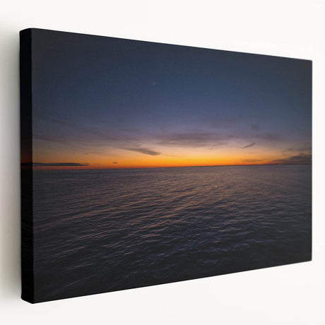 Scenic New Brunswick landscape on large stretched canvas, featuring muted green and blue tones, ideal for kitchen wall art.