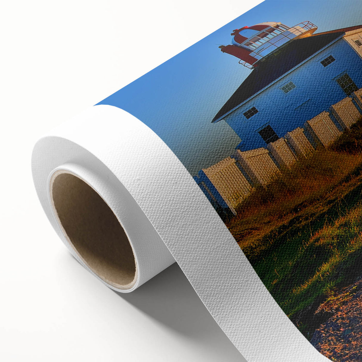 Art deco poster of Newfoundland scenery in pastel shades on rolled canvas, ideal for nursery wall art.