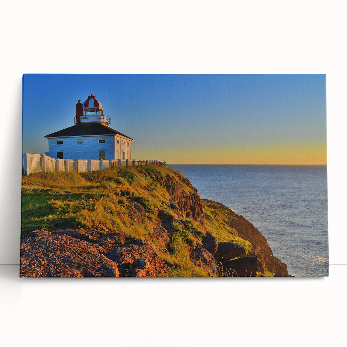 Black and white stretched canvas of Newfoundland scenery, ideal for kitchen wall art or bedroom ambiance.