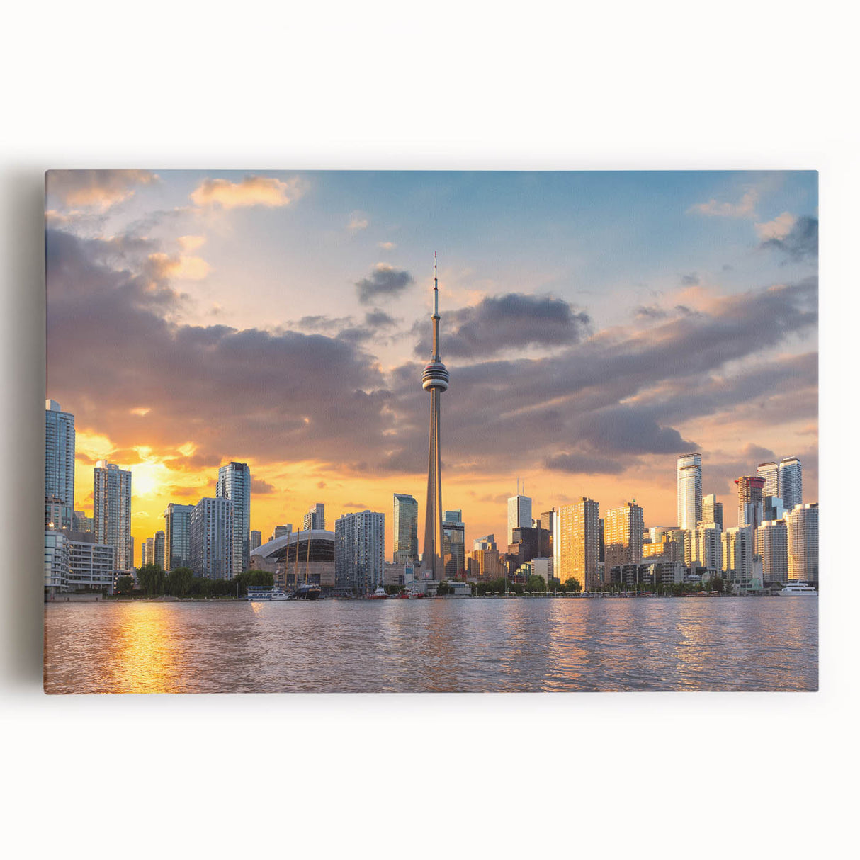 Black and white landscape of Ontario on a large stretched canvas, ideal for kitchen wall art.