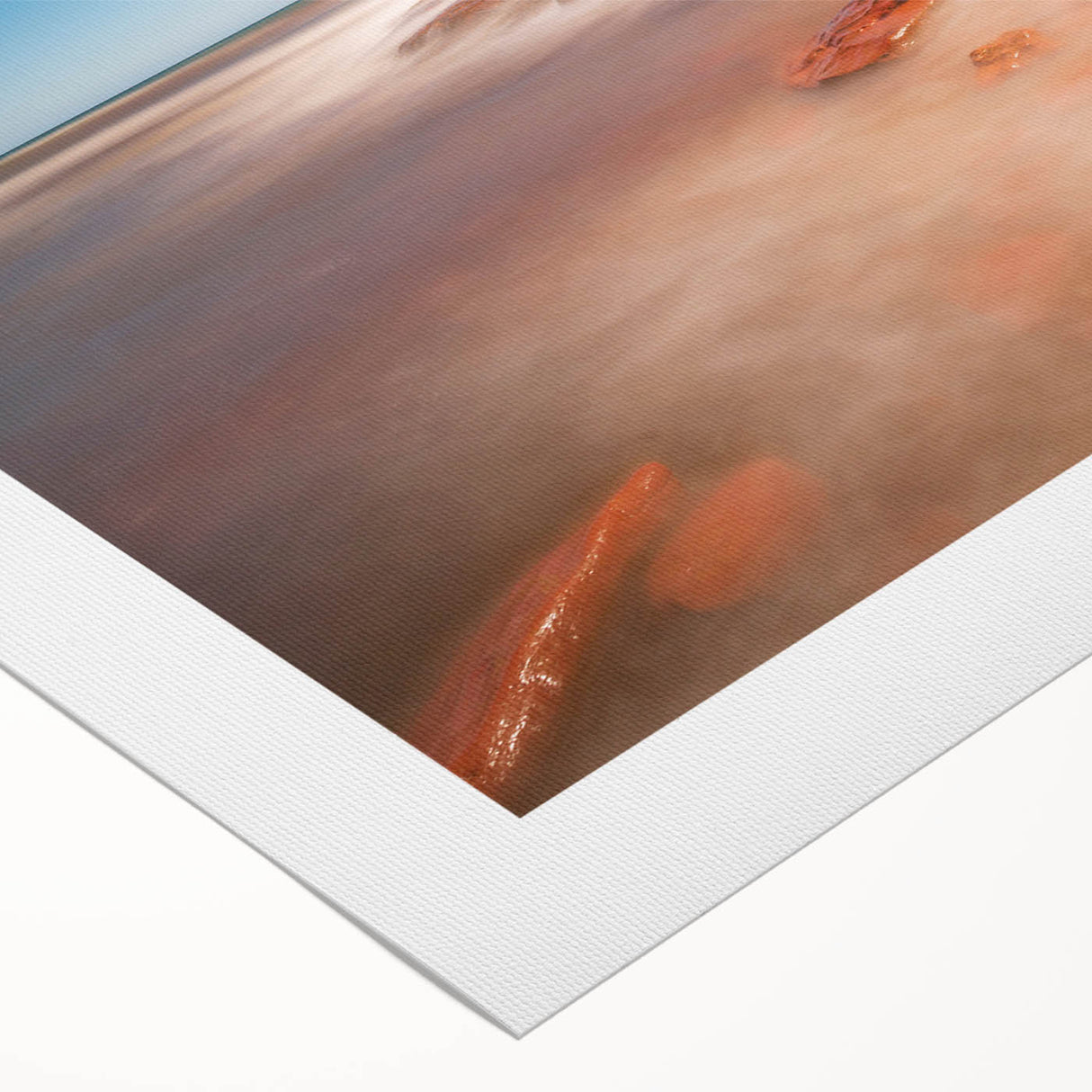 Art deco poster of Prince Edward Island scenery, featuring muted earth tones on rolled canvas, ideal for dining room decor.