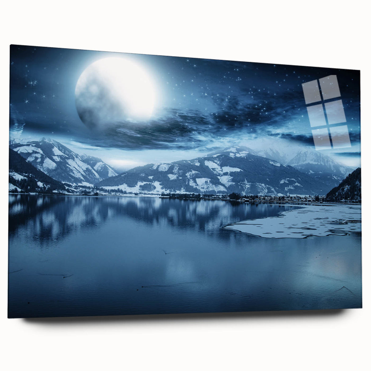 Large abstract wall art depicting Yukon scenery in muted earth tones on acrylic glass.