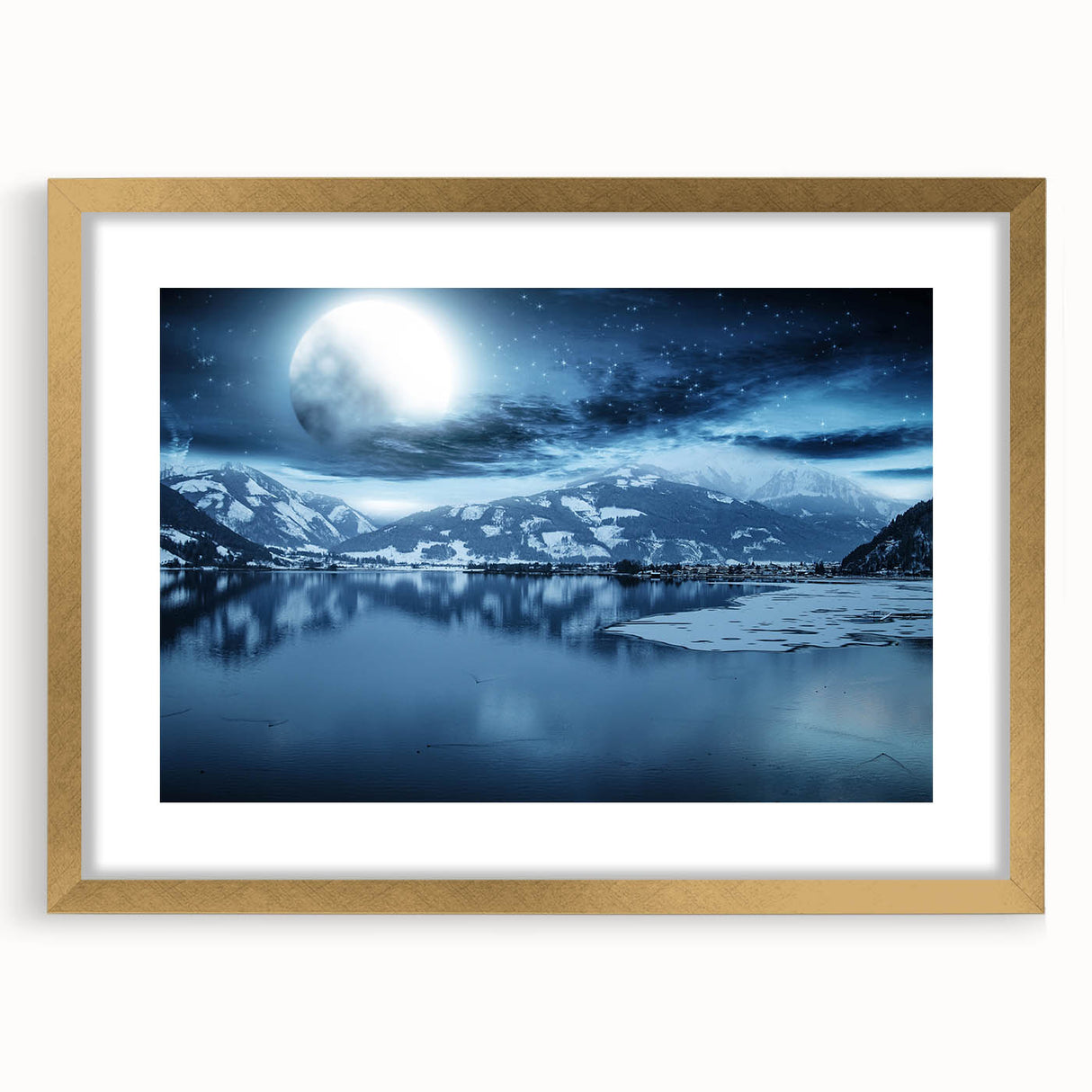 Extra large wall art featuring an abstract textured depiction of Yukon scenery in muted earth tones, framed in gold.