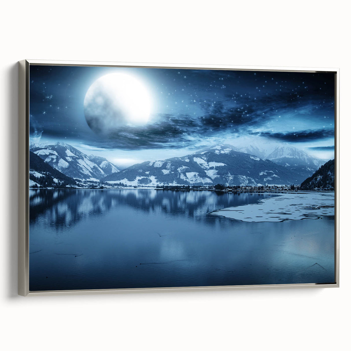 Framed canvas depicting a vintage-style landscape of the Yukon in muted black and colorful tones.