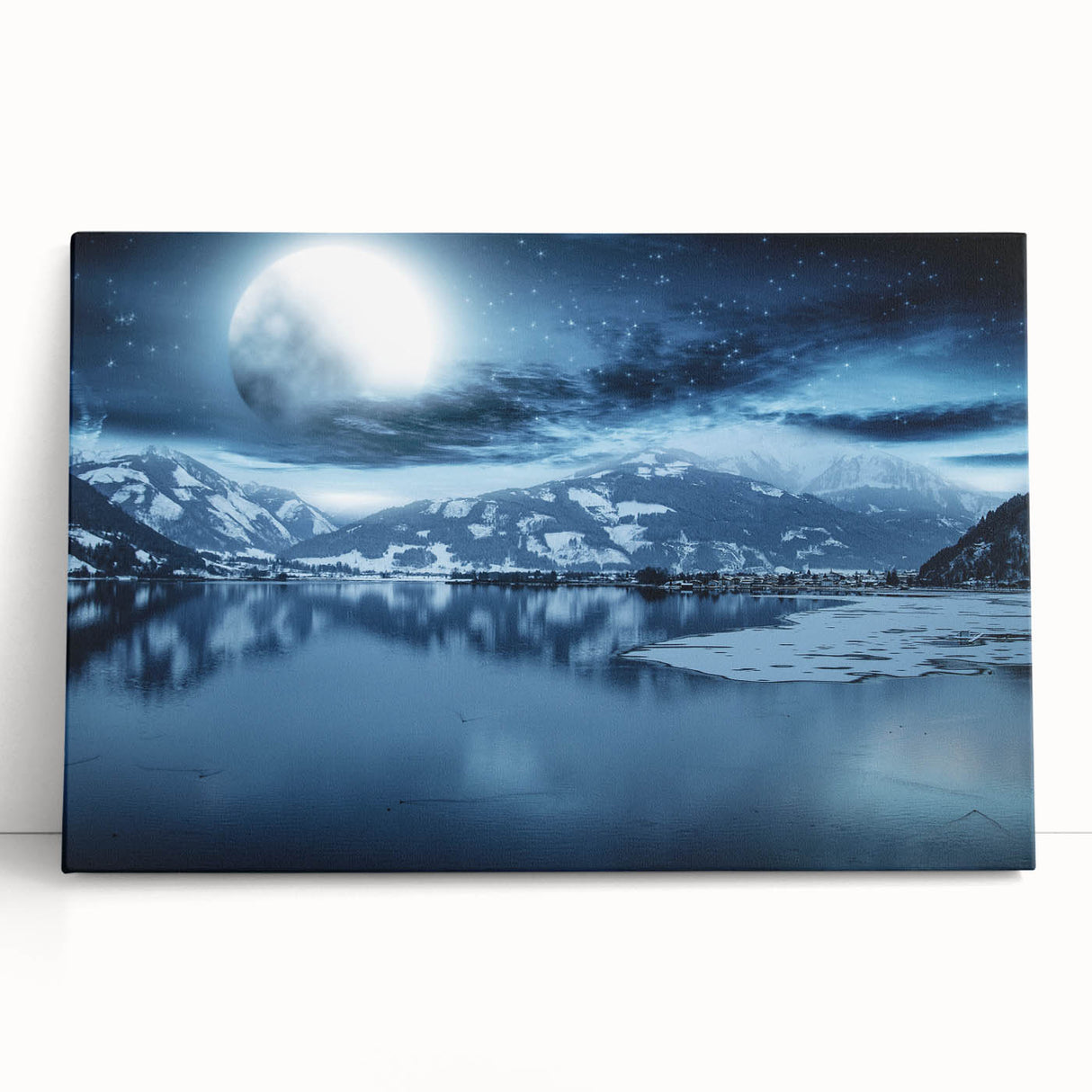 Black and white photograph of Yukon scenery on stretched canvas, ideal for kitchen wall art or bedroom ambiance.