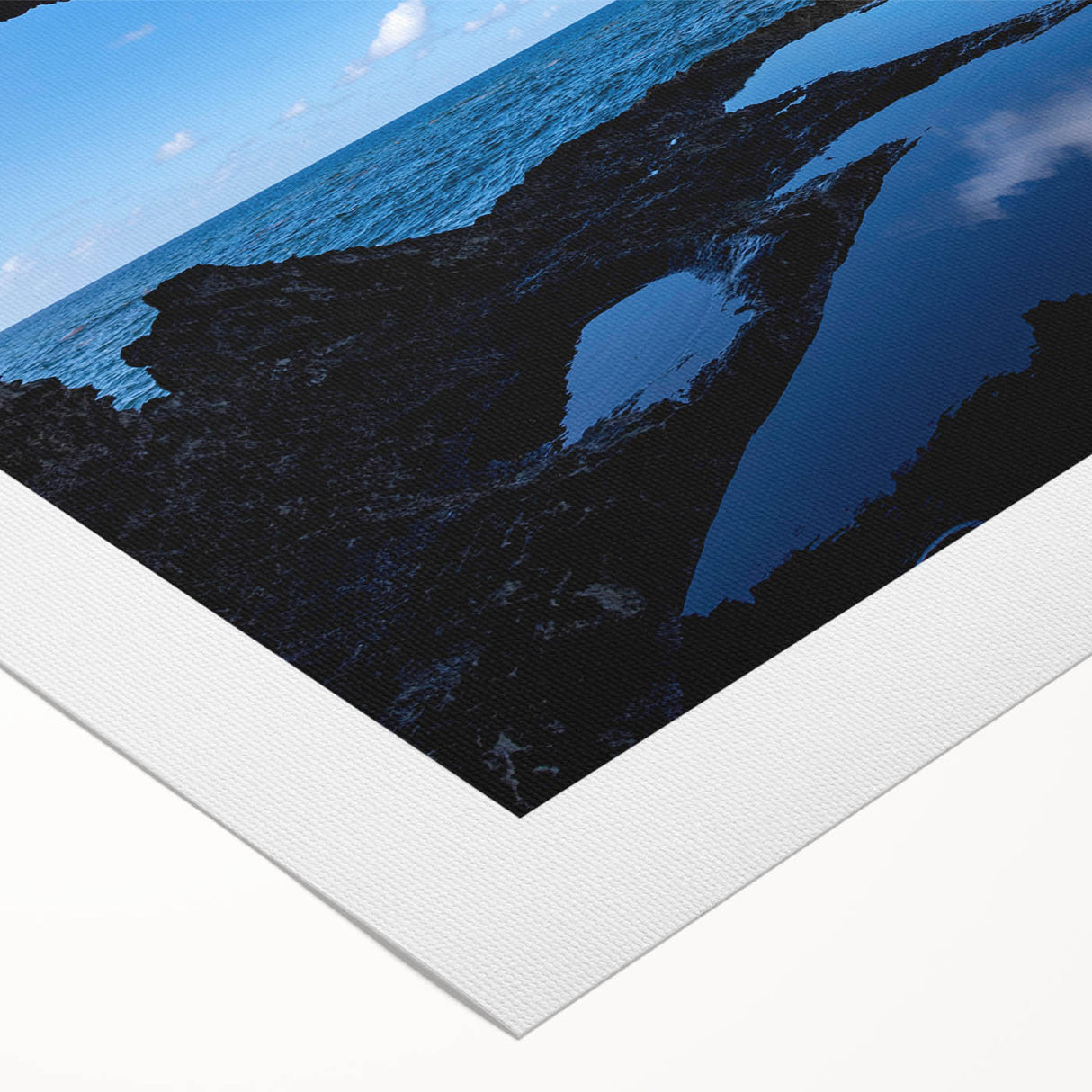 Art deco poster featuring a vibrant Barbados beach scene on rolled canvas, ideal for dining room wall art.