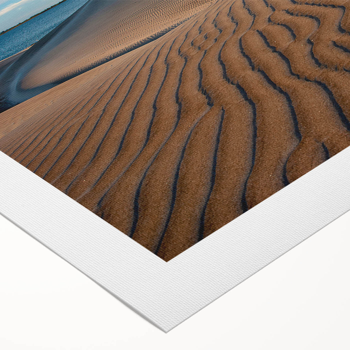 Art deco poster of Baja California scenery on rolled canvas, featuring muted earth tones, ideal for dining room wall art.