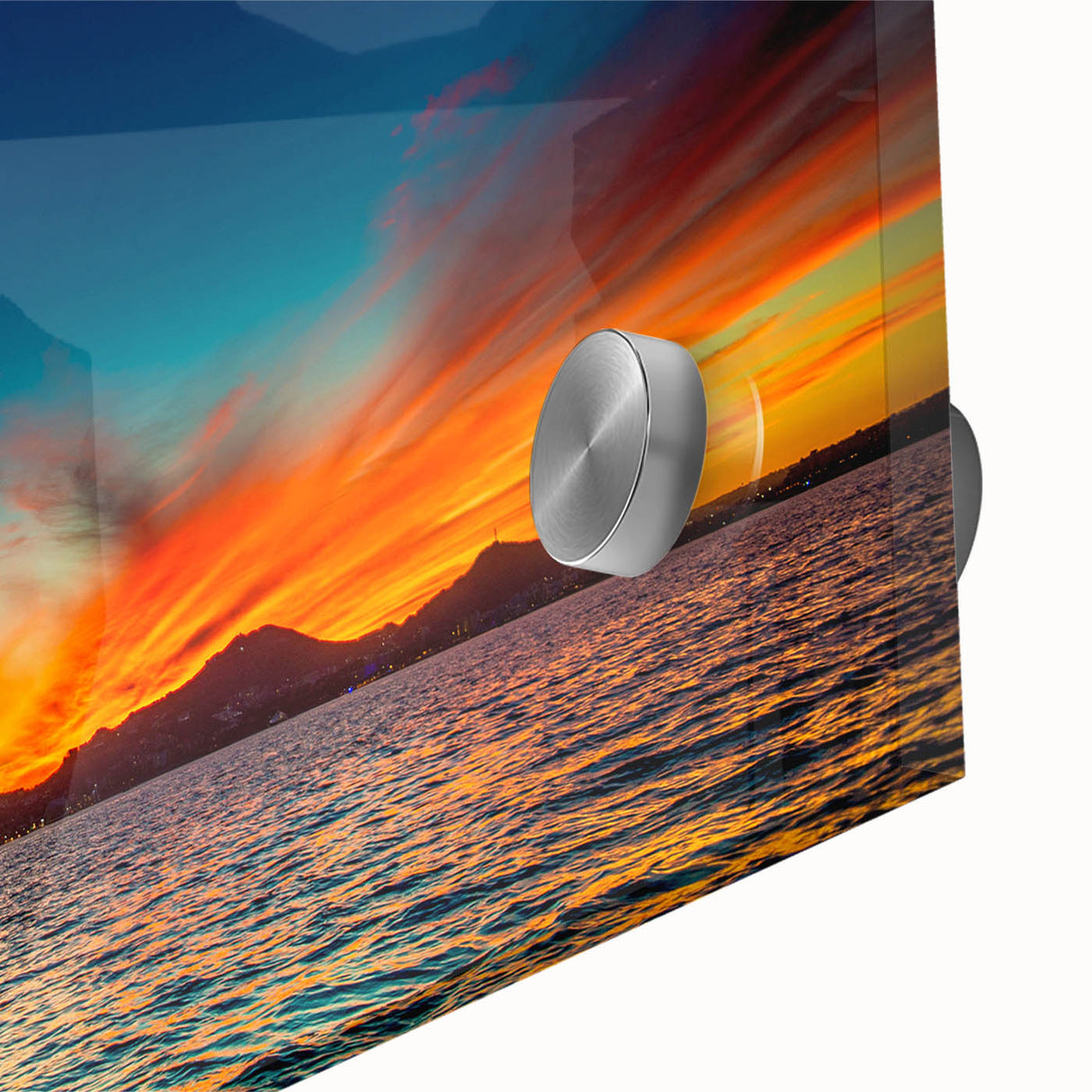 Large abstract wall art depicting the Cabo San Lucas scenery in muted earth tones on acrylic glass.