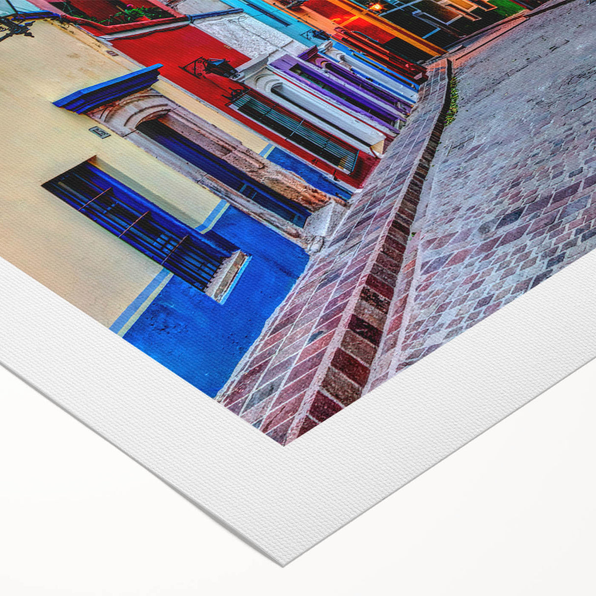 Art deco poster of Guanajuato scenery, featuring bright colors on rolled canvas, ideal for nursery wall art.