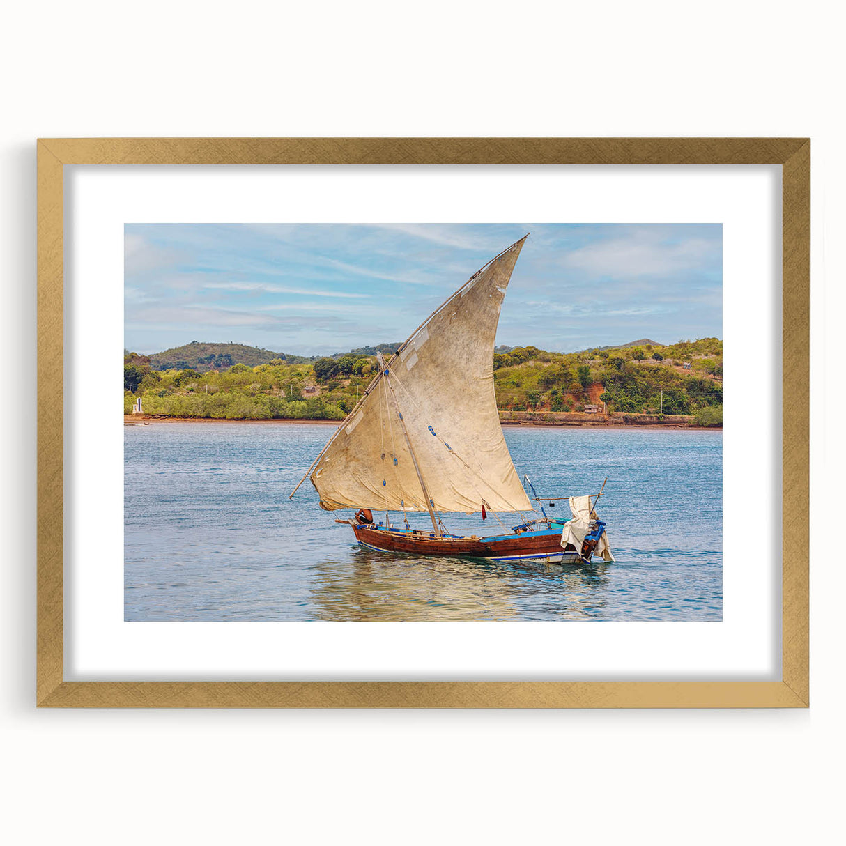 Abstract textured art print depicting a Madagascar landscape in earthy tones on a framed canvas, ideal for bedroom art.