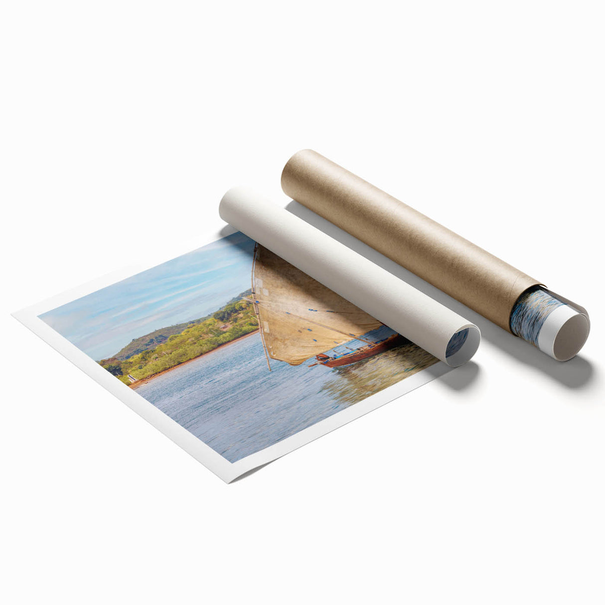 Extra large rolled print featuring a detailed Madagascar scenery with vibrant green and earth tones.