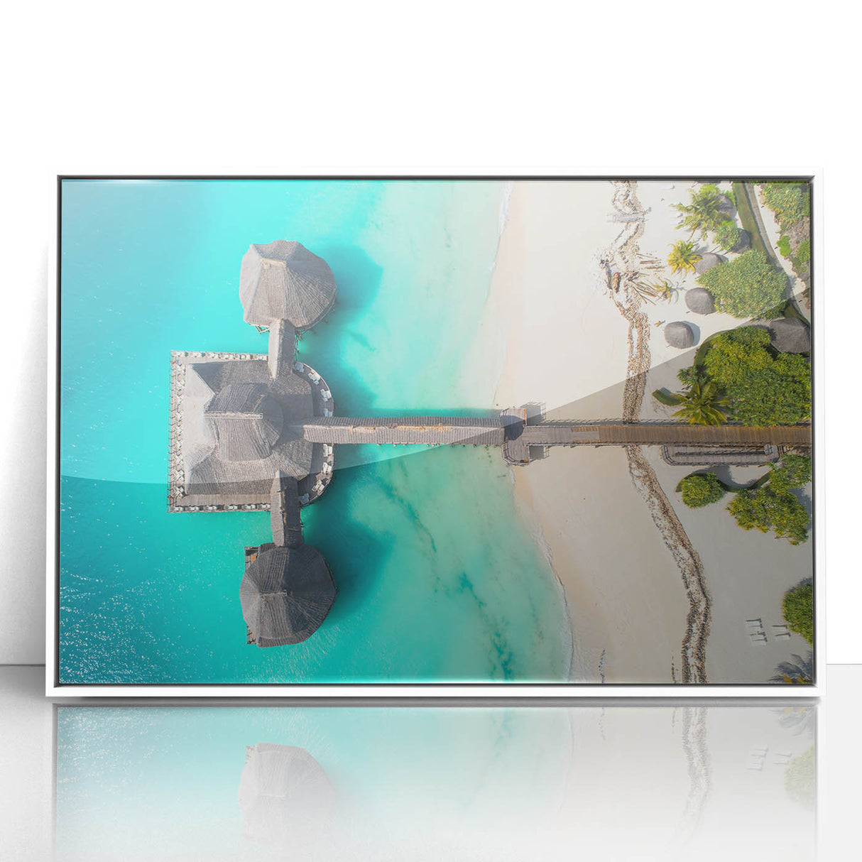 Acrylic print of Tanzania scenery in art deco style, with muted earth tones, ideal for nursery wall art.