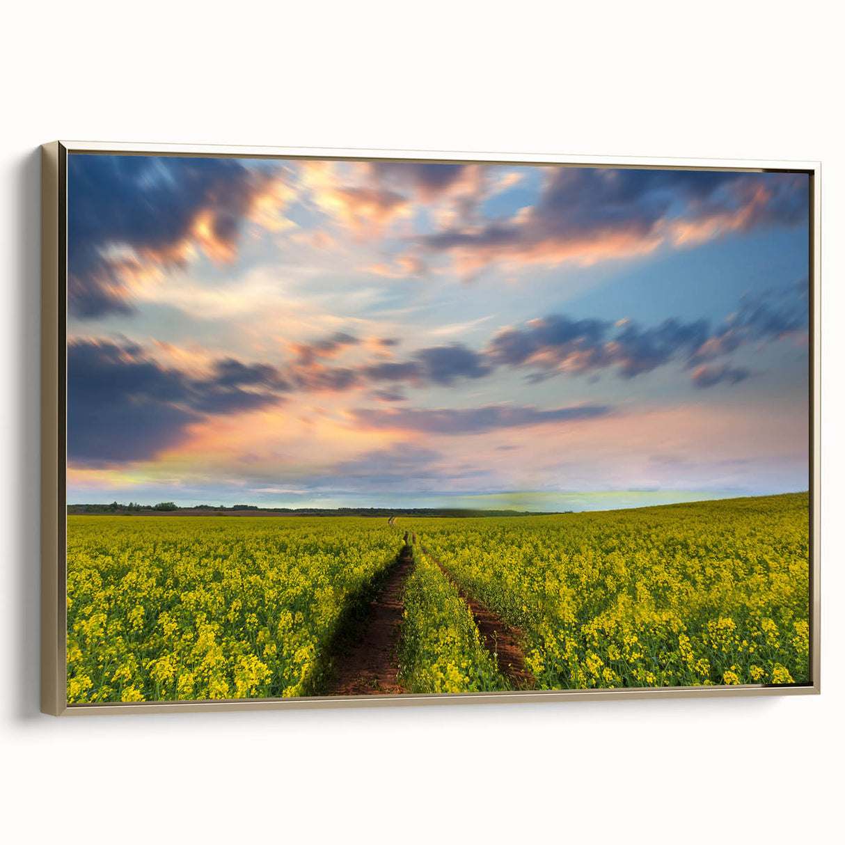 Framed canvas wall art featuring a vintage-style landscape of Bangladesh in black and gold tones, ideal for bedroom decor.