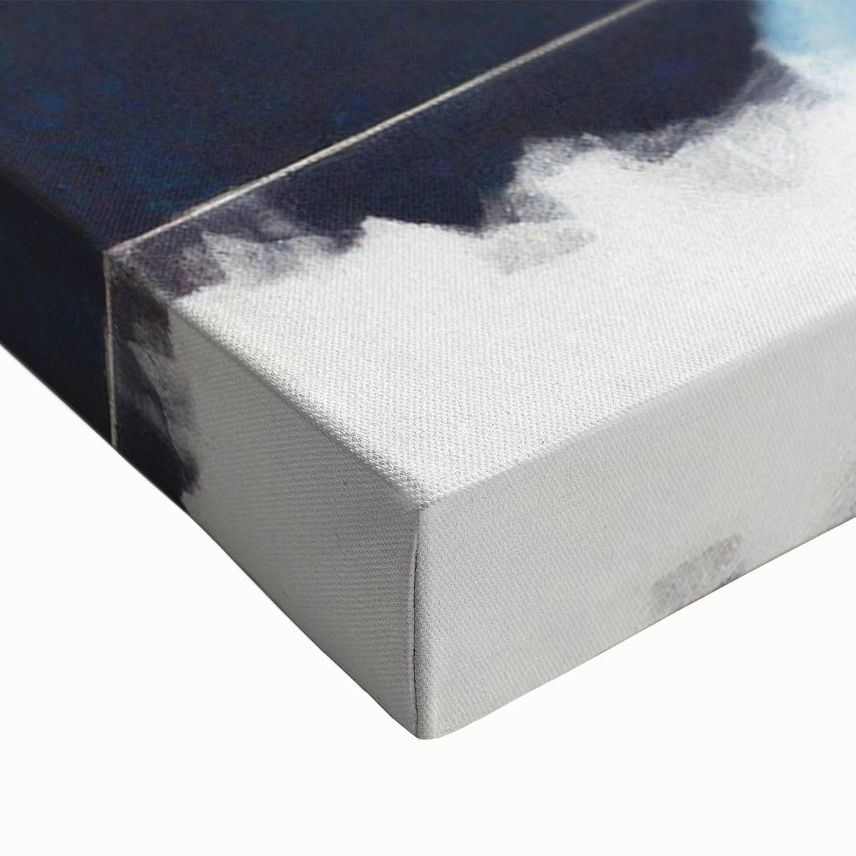 Large art featuring a black and white landscape painting of Mount Fuji on stretched canvas, ideal for bedroom wall decor.