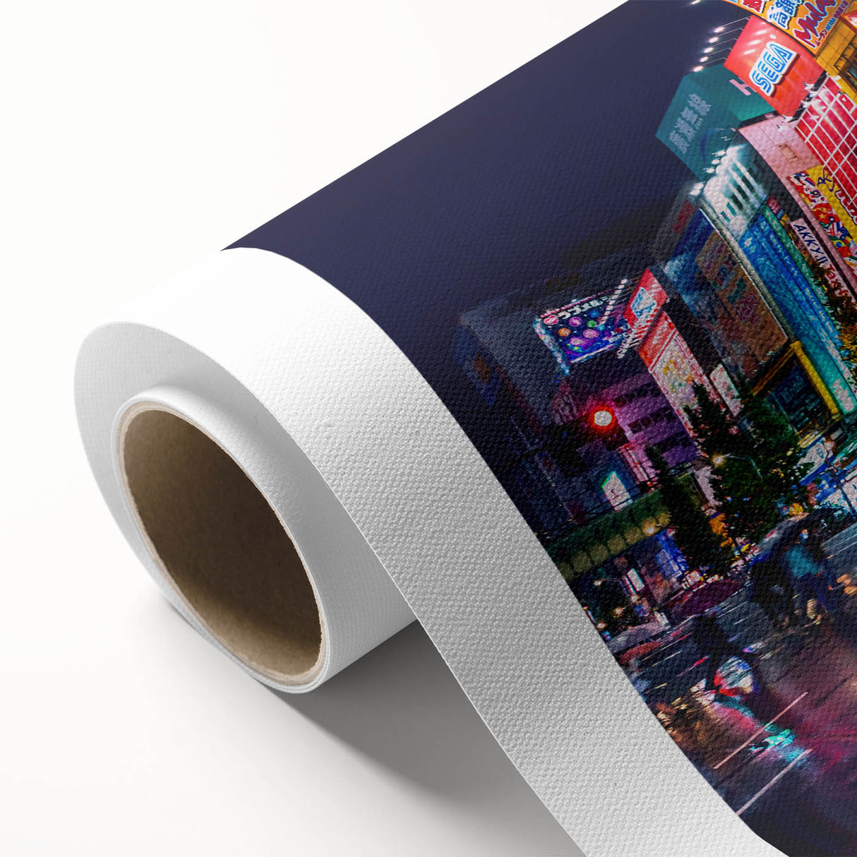 Art deco poster of Tokyo skyline in pastel shades on rolled canvas, suitable for nursery wall art.