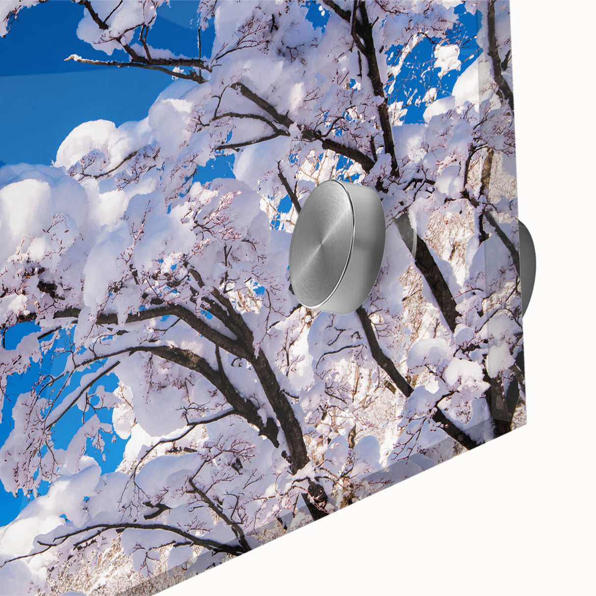 Large abstract wall art depicting an Asian landscape in muted earth tones on acrylic glass, ideal for dining room art.