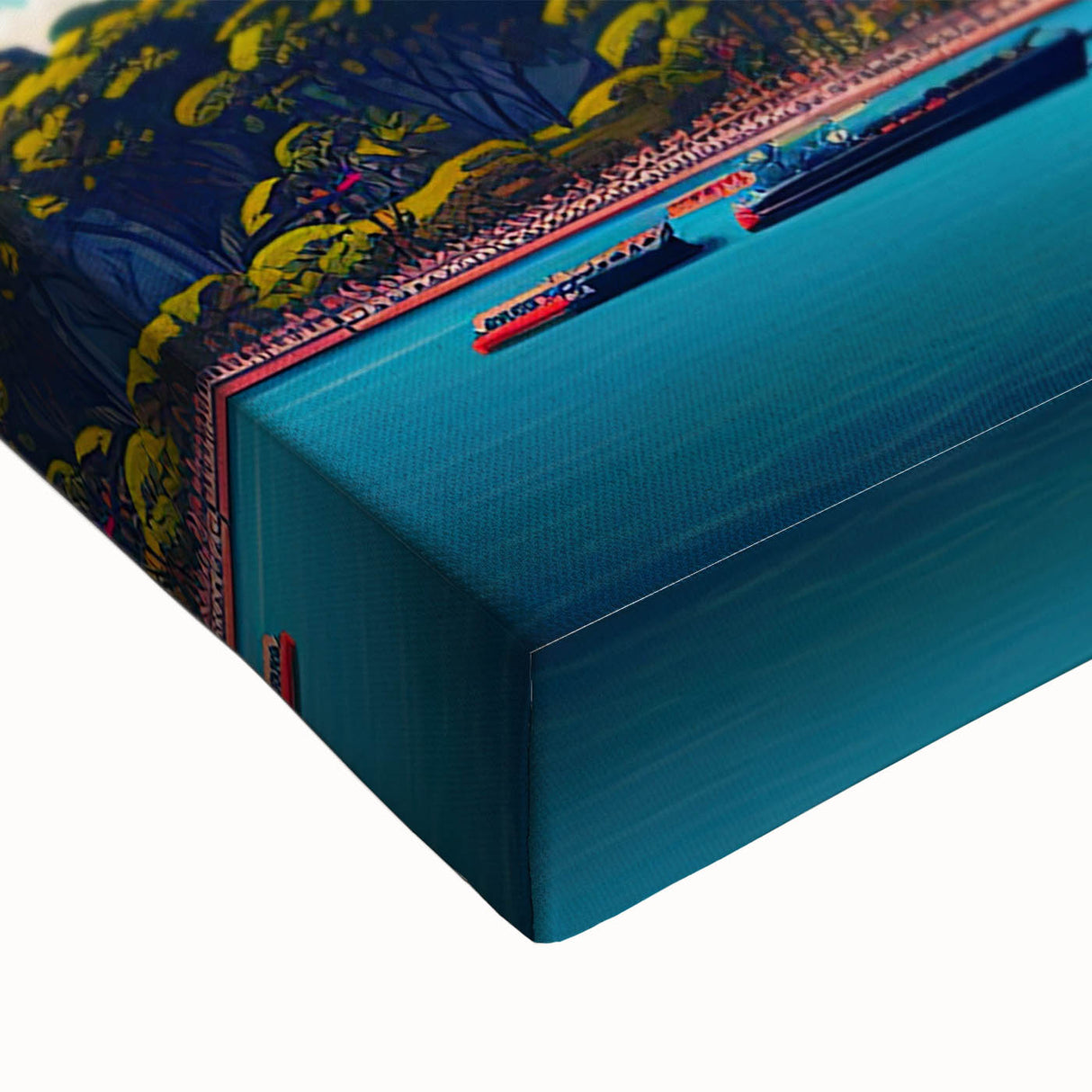 Black and white landscape art painting of Sydney on stretched canvas, ideal for bedroom wall art.