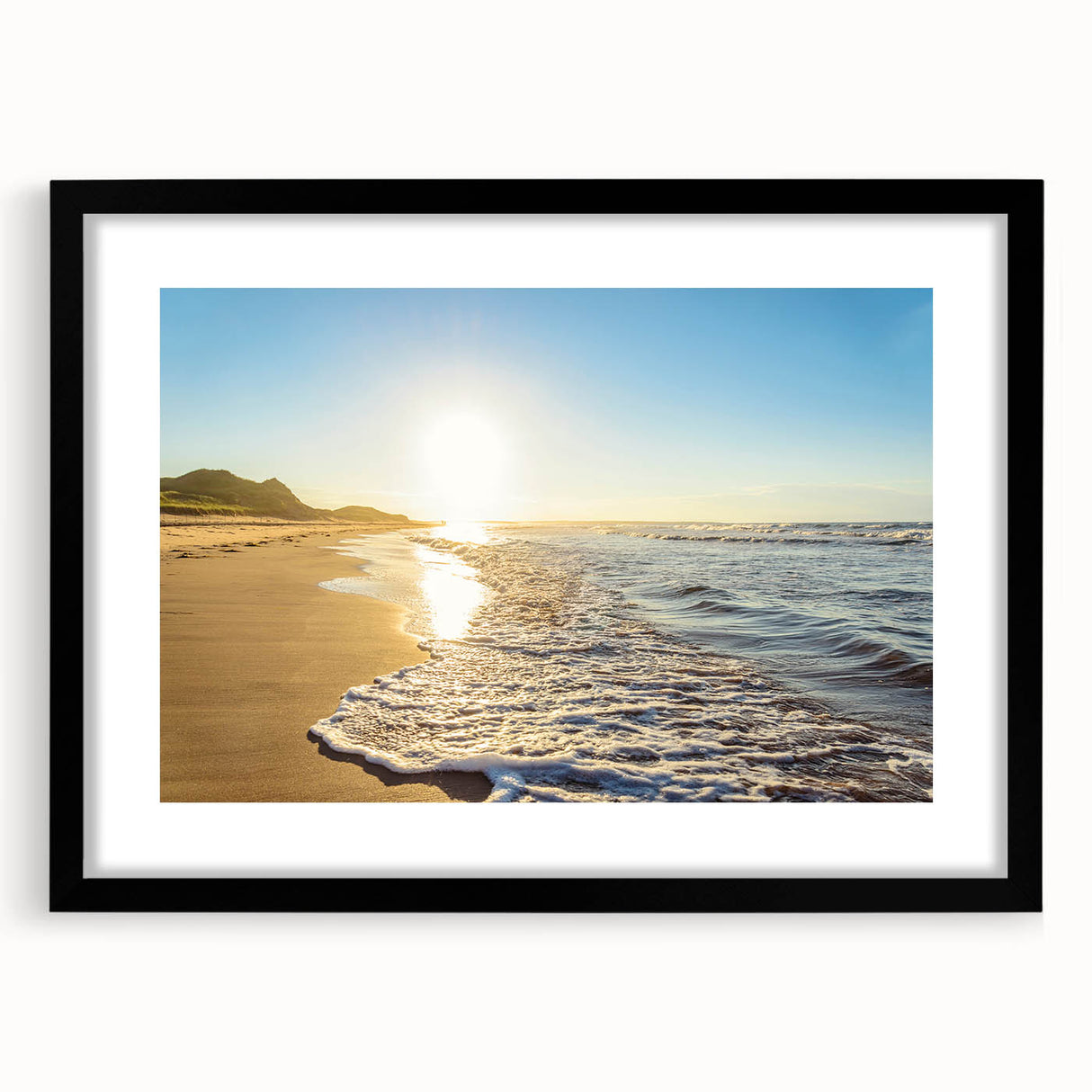 Extra large framed abstract art print depicting a colorful, textured Canadian landscape, ideal for living room decor.