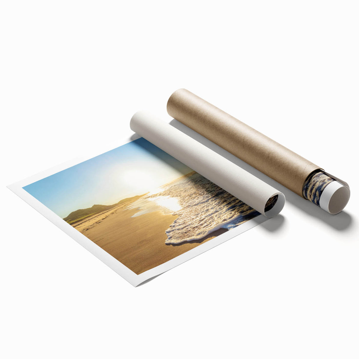 Extra large rolled print depicting Prince Edward Island scenery with vibrant green and blue tones.