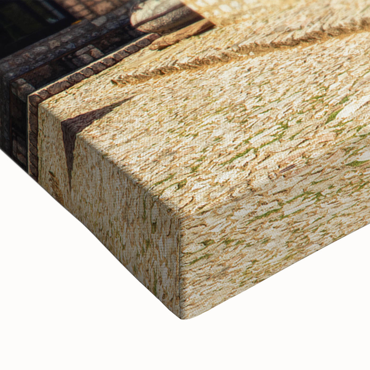 Black and white landscape art painting of Albanian scenery on stretched canvas, ideal for bedroom wall art.