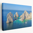 Large canvas print depicting the scenic Cabo San Lucas coastline in vibrant blue and green tones.