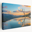 Large stretched canvas depicting a vibrant Oaxaca, Mexico scenery, ideal for kitchen wall art.