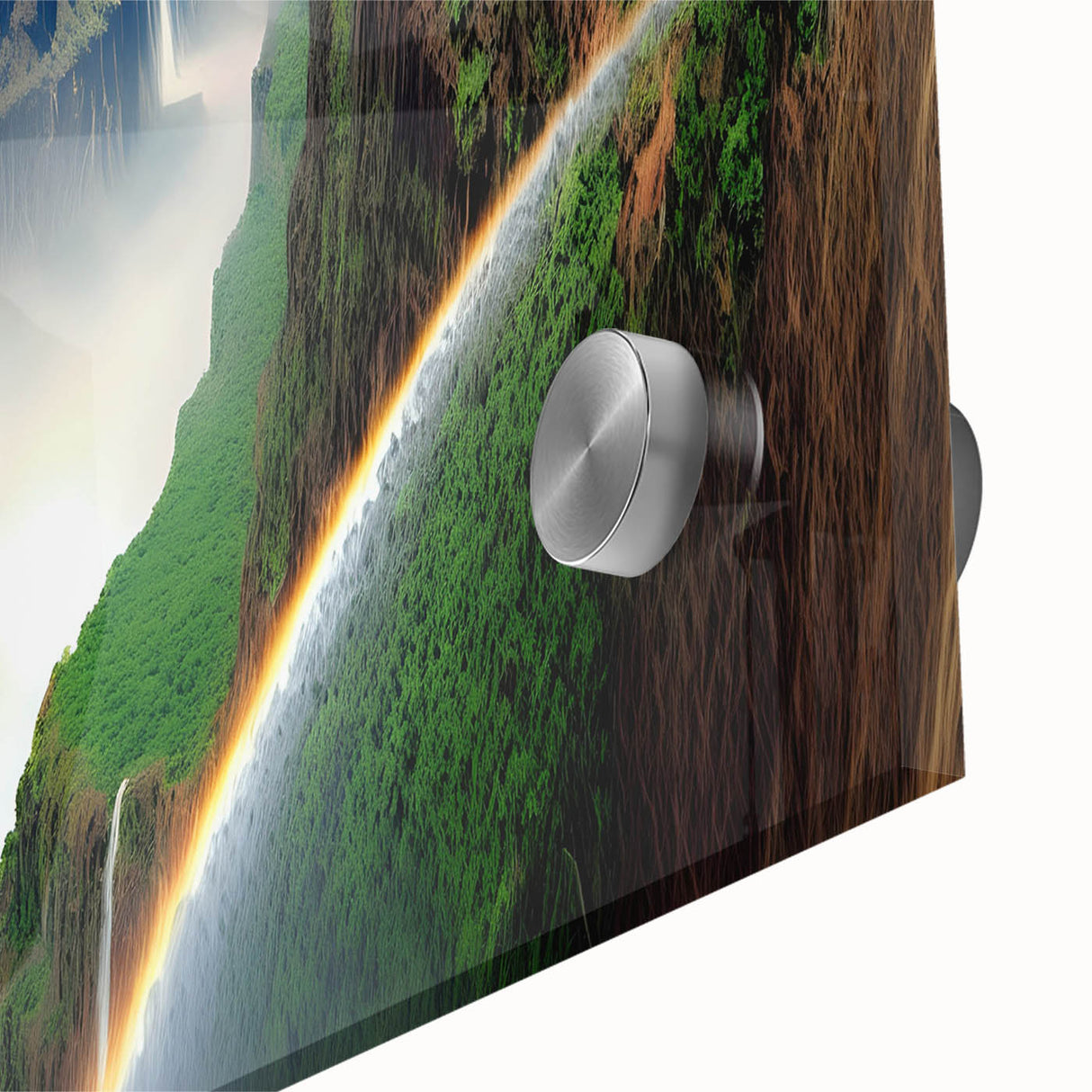 Large abstract wall art depicting Zambia scenery in acrylic glass, featuring earthy tones, ideal for dining room decor.